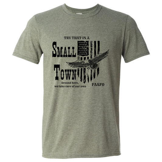 Small Town Eagle  FRONT PRINT T-SHIRT