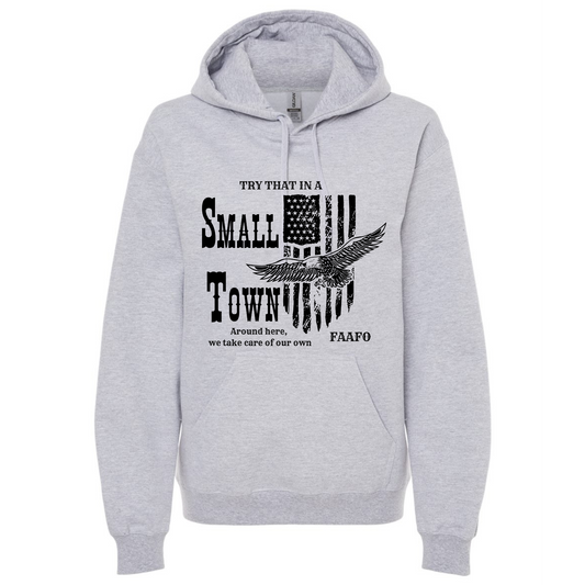 Small Town Eagle  FRONT PRINT HOODIE