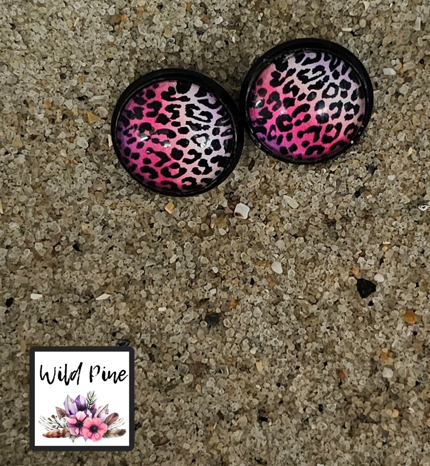 Pink-Purple Leopard 12MM STUD